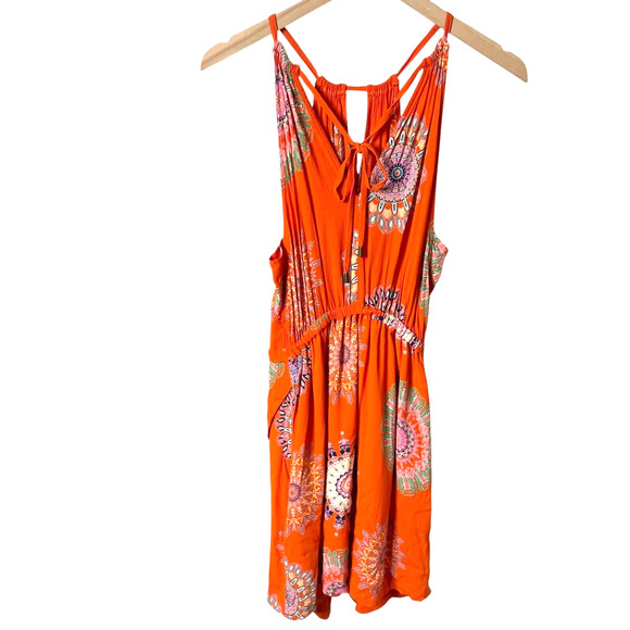Anthropologie Floreat Livia Halter Dress Keyhole Tie Back Medium Orange US 4 - Picture 11 of 12